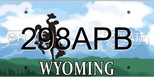 298APB Wyoming License Plate