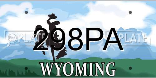 298PA Wyoming License Plate