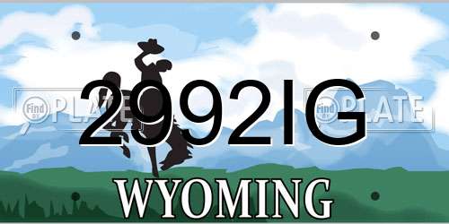 2992IG Wyoming License Plate