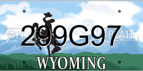 299G97 Wyoming License Plate