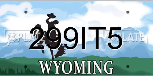 299IT5 Wyoming License Plate