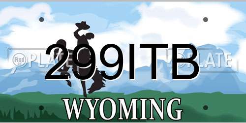 299ITB Wyoming License Plate