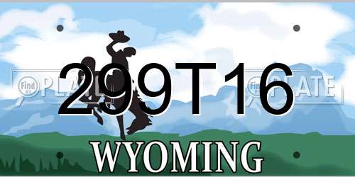 299T16 Wyoming License Plate