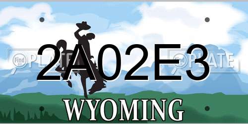 2A02E3 Wyoming License Plate