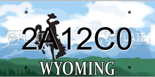 2A12C0 Wyoming License Plate
