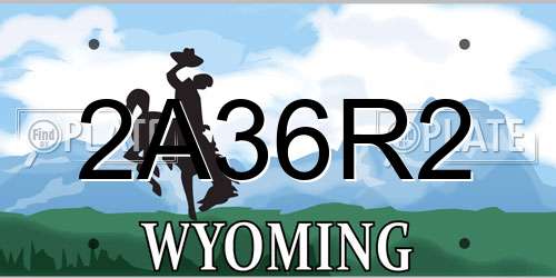 2A36R2 Wyoming License Plate