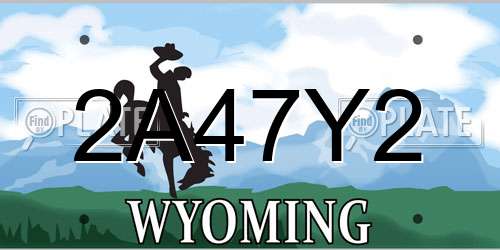 2A47Y2 Wyoming License Plate