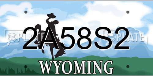 2A58S2 Wyoming License Plate