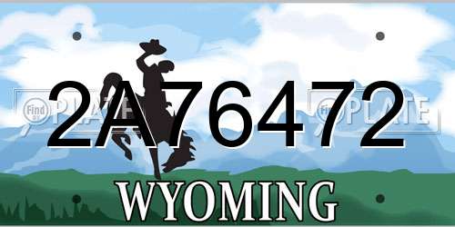 2A76472 Wyoming License Plate