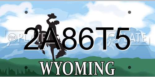 2A86T5 Wyoming License Plate