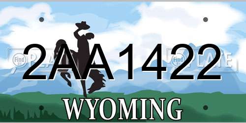 2AA1422 Wyoming License Plate