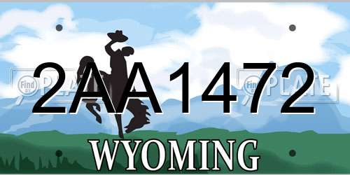 2AA1472 Wyoming License Plate