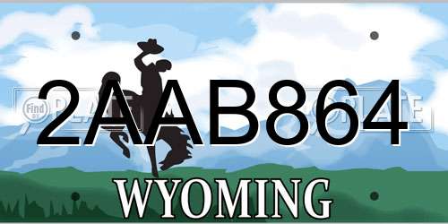 2AAB864 Wyoming License Plate