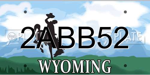2ABB52 Wyoming License Plate