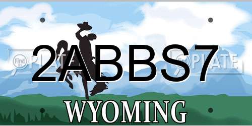 2ABBS7 Wyoming License Plate