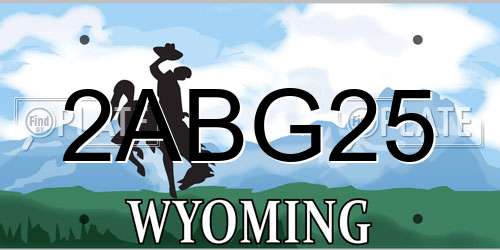 2ABG25 Wyoming License Plate