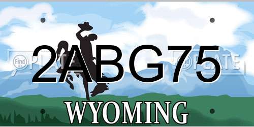 2ABG75 Wyoming License Plate