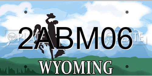 2ABM06 Wyoming License Plate