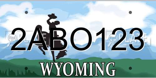 2ABO123 Wyoming License Plate