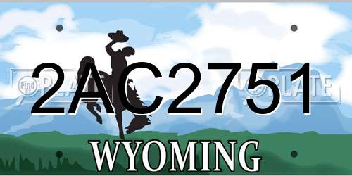 2AC2751 Wyoming License Plate