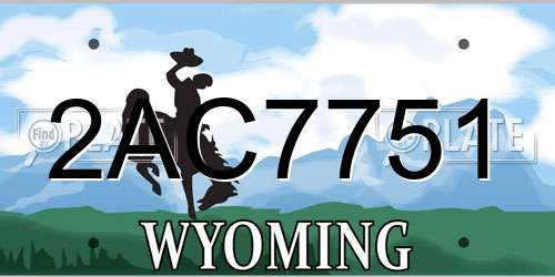 2AC7751 Wyoming License Plate