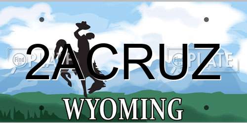 2ACRUZ Wyoming License Plate