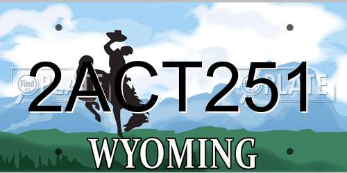 2ACT251 Wyoming License Plate