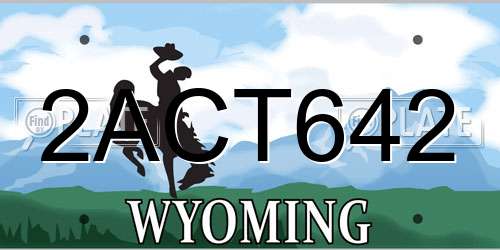2ACT642 Wyoming License Plate
