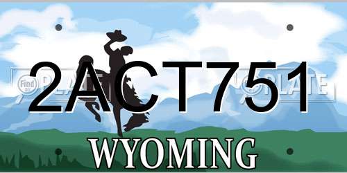 2ACT751 Wyoming License Plate