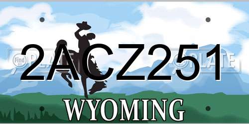 2ACZ251 Wyoming License Plate