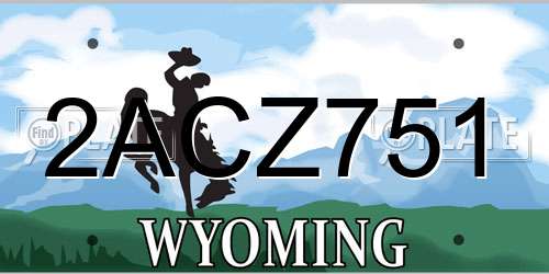 2ACZ751 Wyoming License Plate