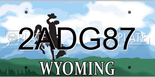 2ADG87 Wyoming License Plate