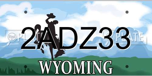 2ADZ33 Wyoming License Plate