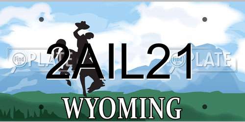 2AIL21 Wyoming License Plate