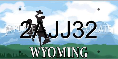 2AJJ32 Wyoming License Plate