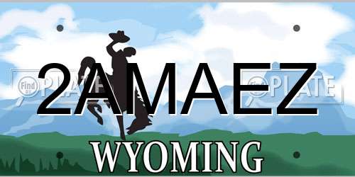 2AMAEZ Wyoming License Plate