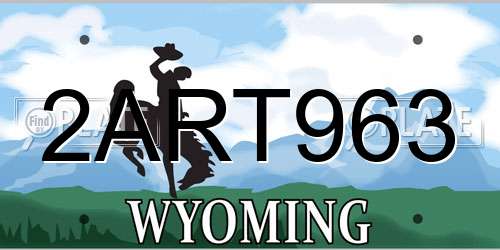 2ART963 Wyoming License Plate