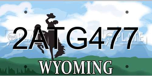 2ATG477 Wyoming License Plate