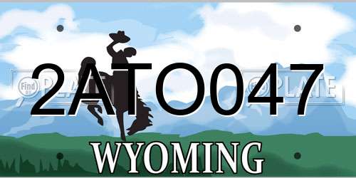 2ATO047 Wyoming License Plate