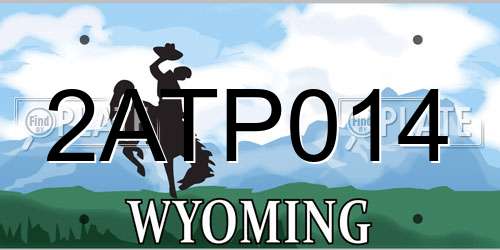 2ATP014 Wyoming License Plate