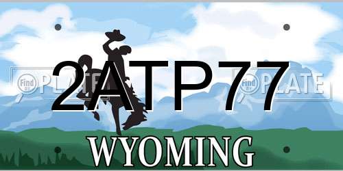 2ATP77 Wyoming License Plate