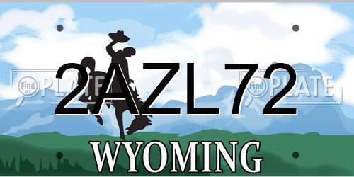 2AZL72 Wyoming License Plate