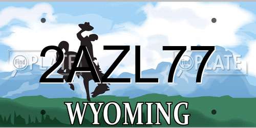 2AZL77 Wyoming License Plate