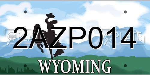 2AZP014 Wyoming License Plate