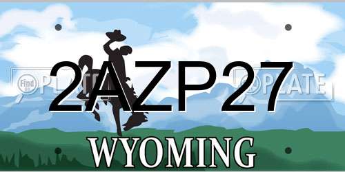 2AZP27 Wyoming License Plate