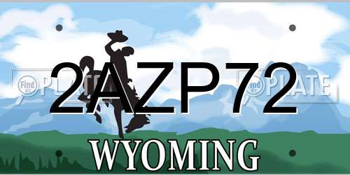 2AZP72 Wyoming License Plate