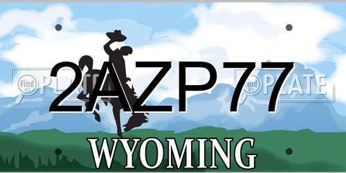 2AZP77 Wyoming License Plate