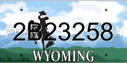 2B23258 Wyoming License Plate