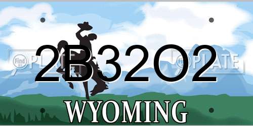 2B32O2 Wyoming License Plate