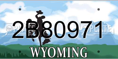 2B80971 Wyoming License Plate